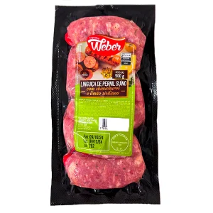 Linguiça de pernil suíno com chimichurri e limão siciliano