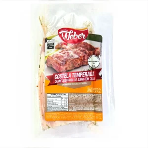 Costela temperada de suíno com osso